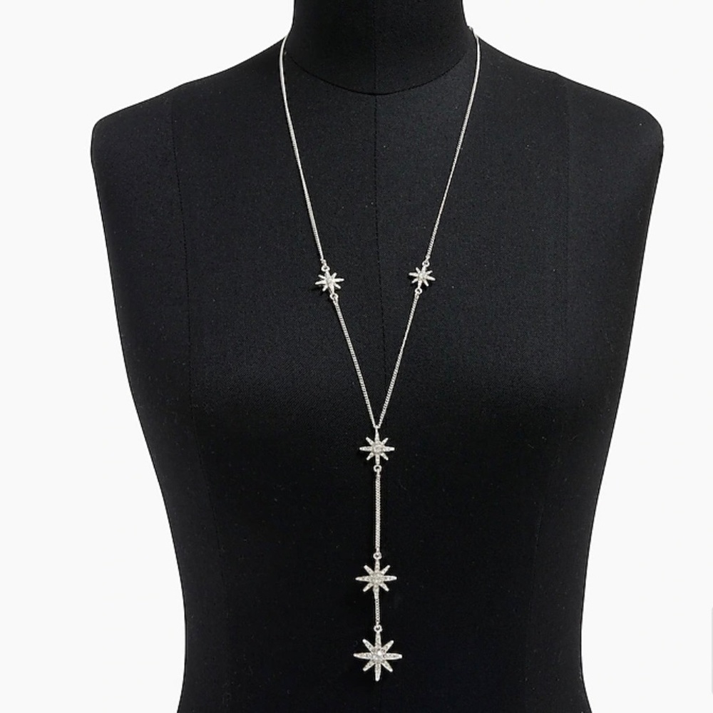 J. Crew Factory Crystal Star Lariat Necklace NWT